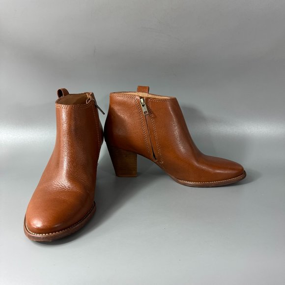 Madewell Shoes - Madewell Tan Leather Ankle Booties, Size 8